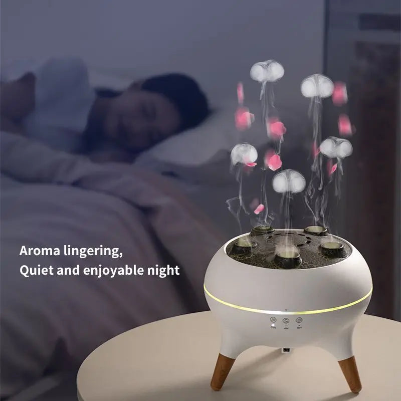 3D Simulated Flame Aromatherapy Diffuser Timing Jellyfish Spray Dynami