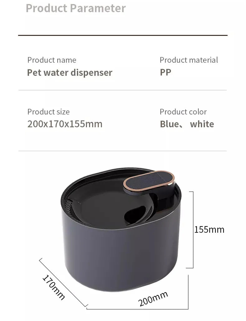 Mute Smart 3L Eco-Friendly Stylish Solid Automatic Dog Cat Water Dispe